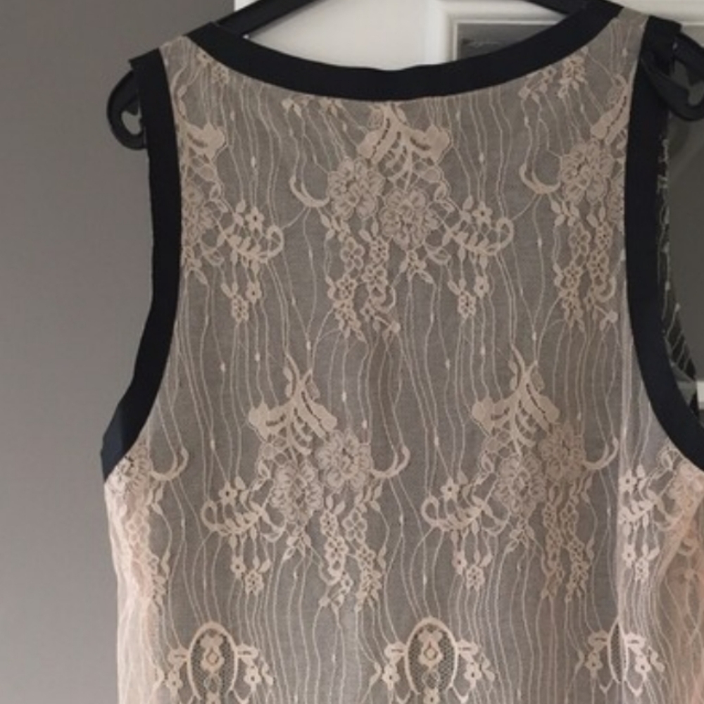 COP Copine Rose/Gray Floral Sheer Overlaying Mini Dress Kelti Robe Sz 36 or 4,6 - Picture 6 of 11